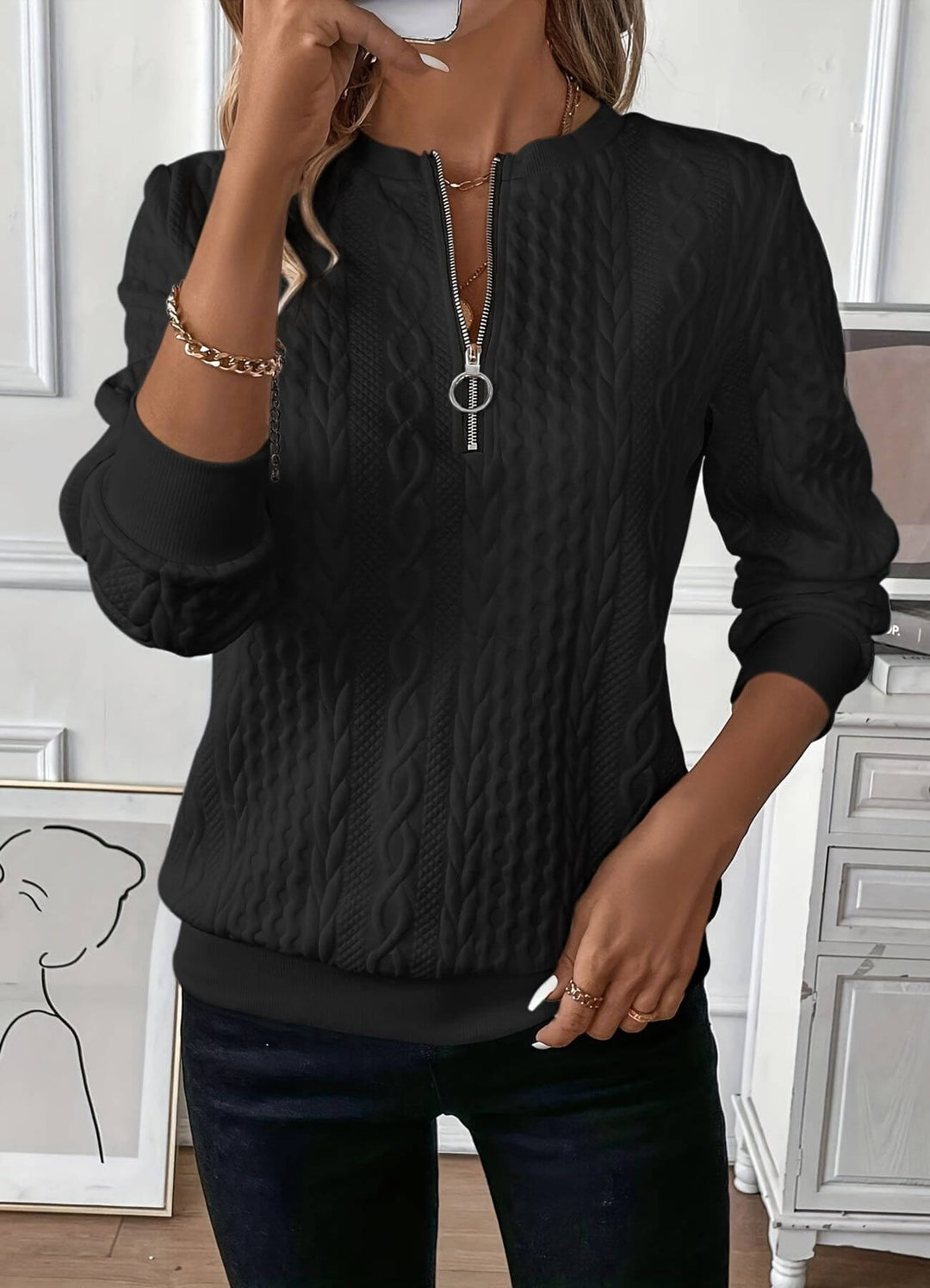 Elisa Cable-Knit Sweater