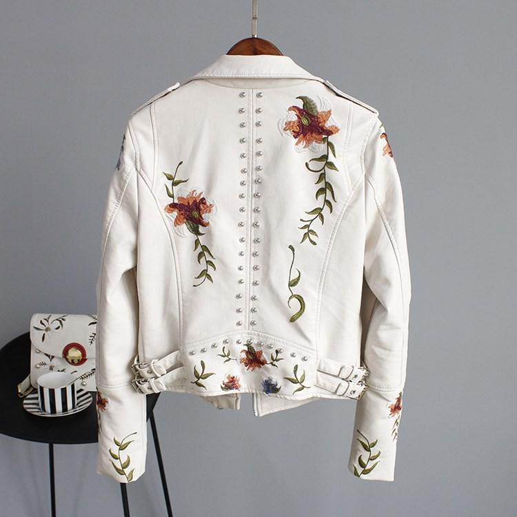 Ella - Veste en Cuir Florale