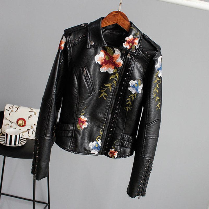 Ella - Veste en Cuir Florale