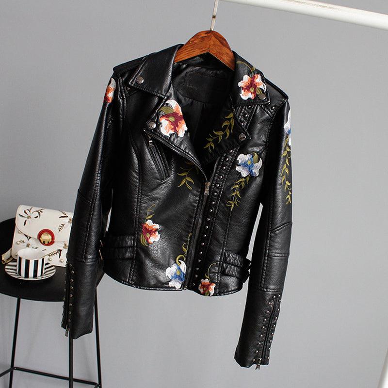 Ella - Veste en Cuir Florale