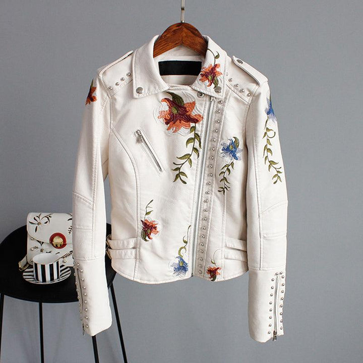 Ella - Veste en Cuir Florale