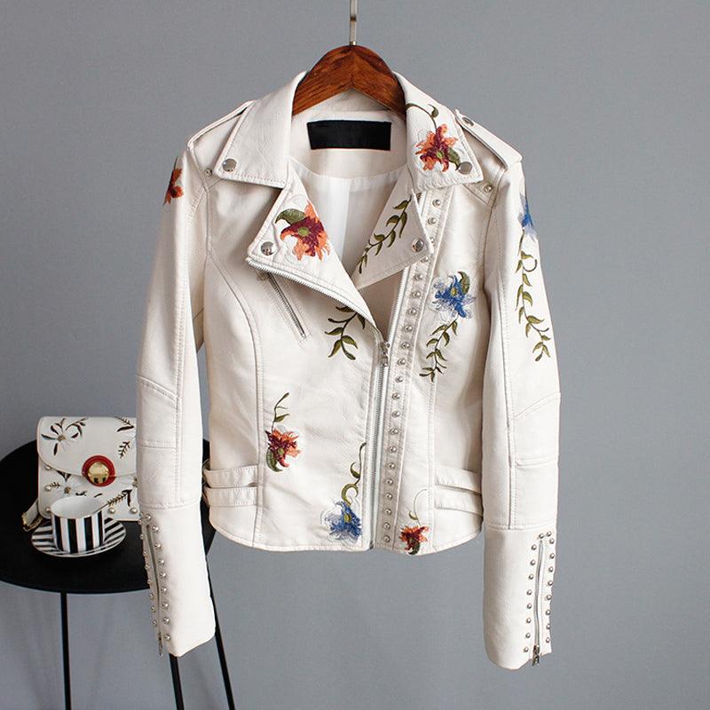 Ella - Veste en Cuir Florale