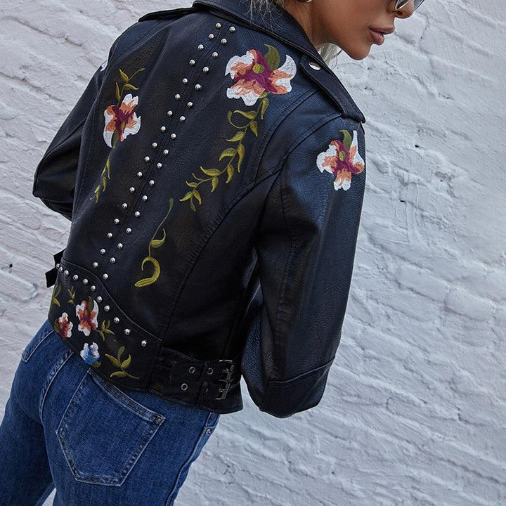 Ella - Veste en Cuir Florale