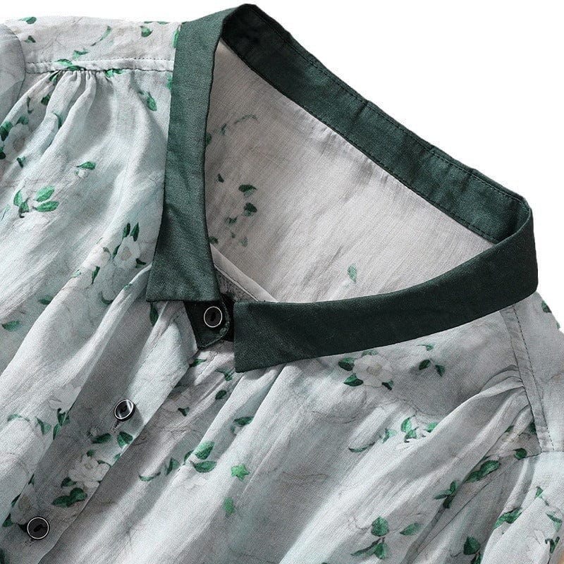 Botanical Breeze Linen Blouse