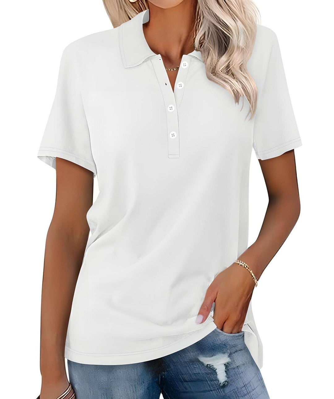 Julia - Ademend Polo Shirt met Elegante Uitstraling
