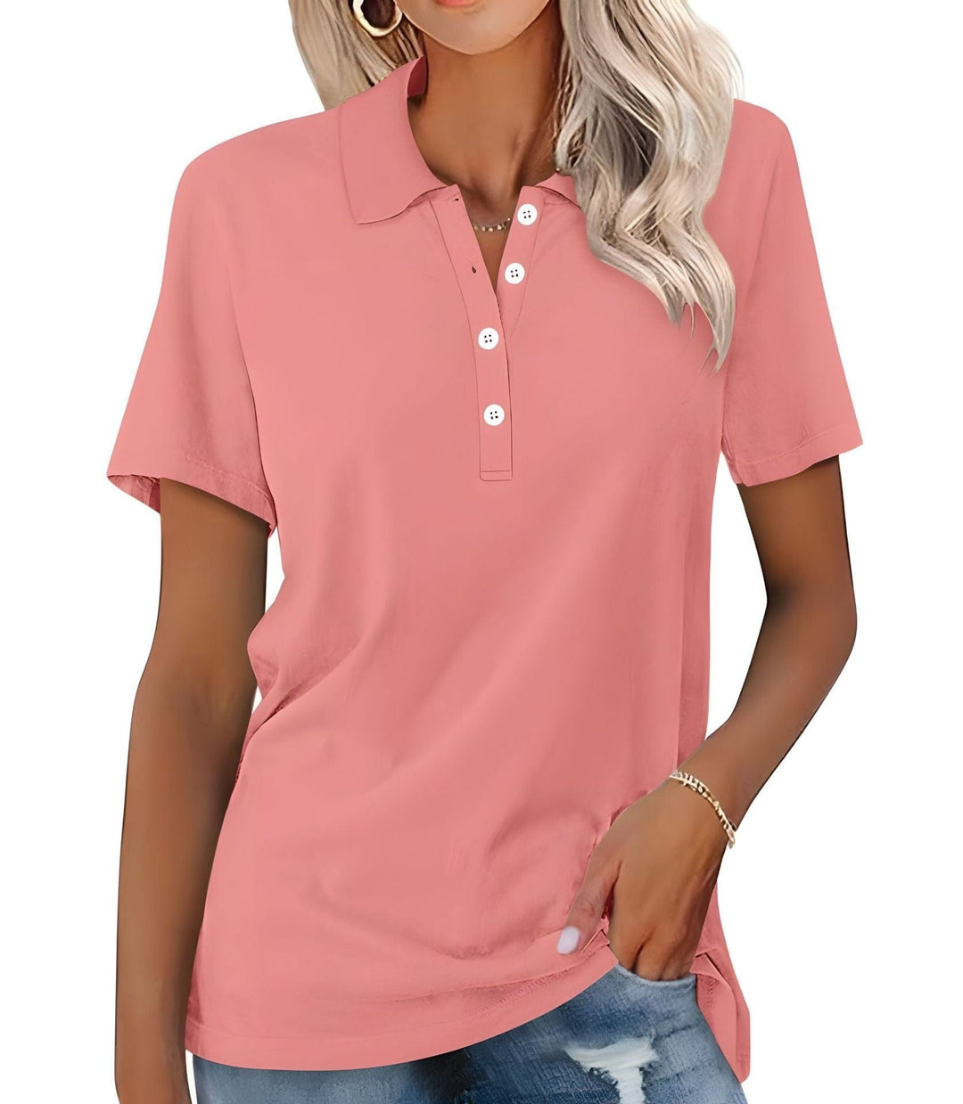Julia - Ademend Polo Shirt met Elegante Uitstraling