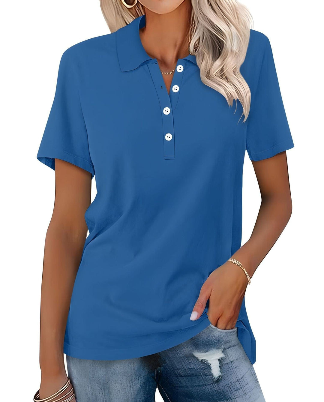 Julia - Ademend Polo Shirt met Elegante Uitstraling