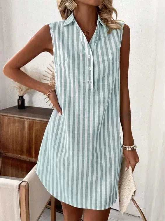 Laurienne Striped Shirt Dress