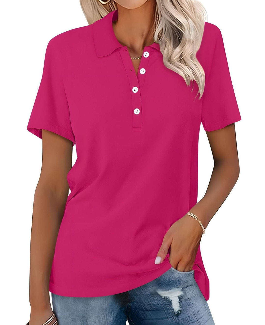 Julia - Ademend Polo Shirt met Elegante Uitstraling