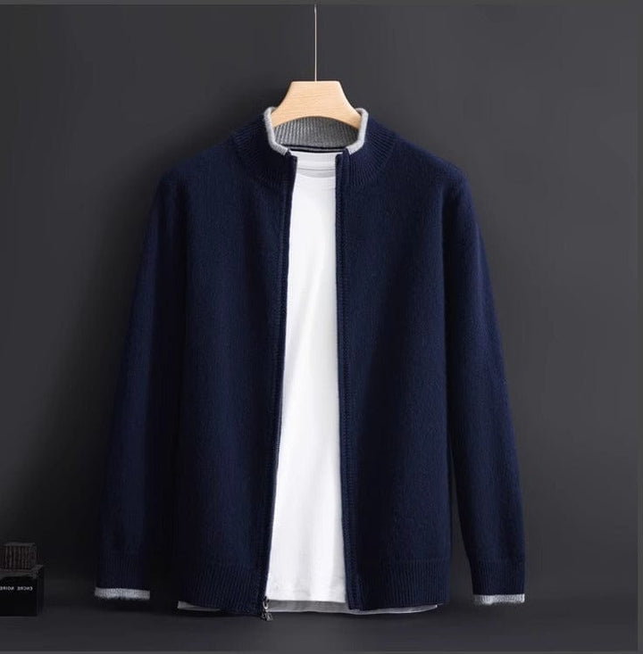 Aidan Crown Cashmere Zip-Up Cardigan