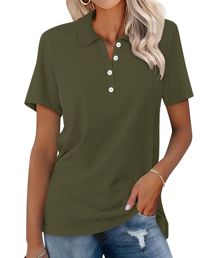 Julia - Ademend Polo Shirt met Elegante Uitstraling