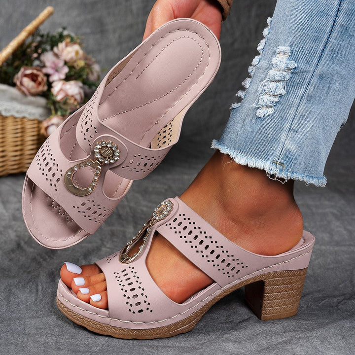 Orthopädische Sandalen mit Strass-Absatz (2 kaufen, KOSTENLOSER VERSAND)