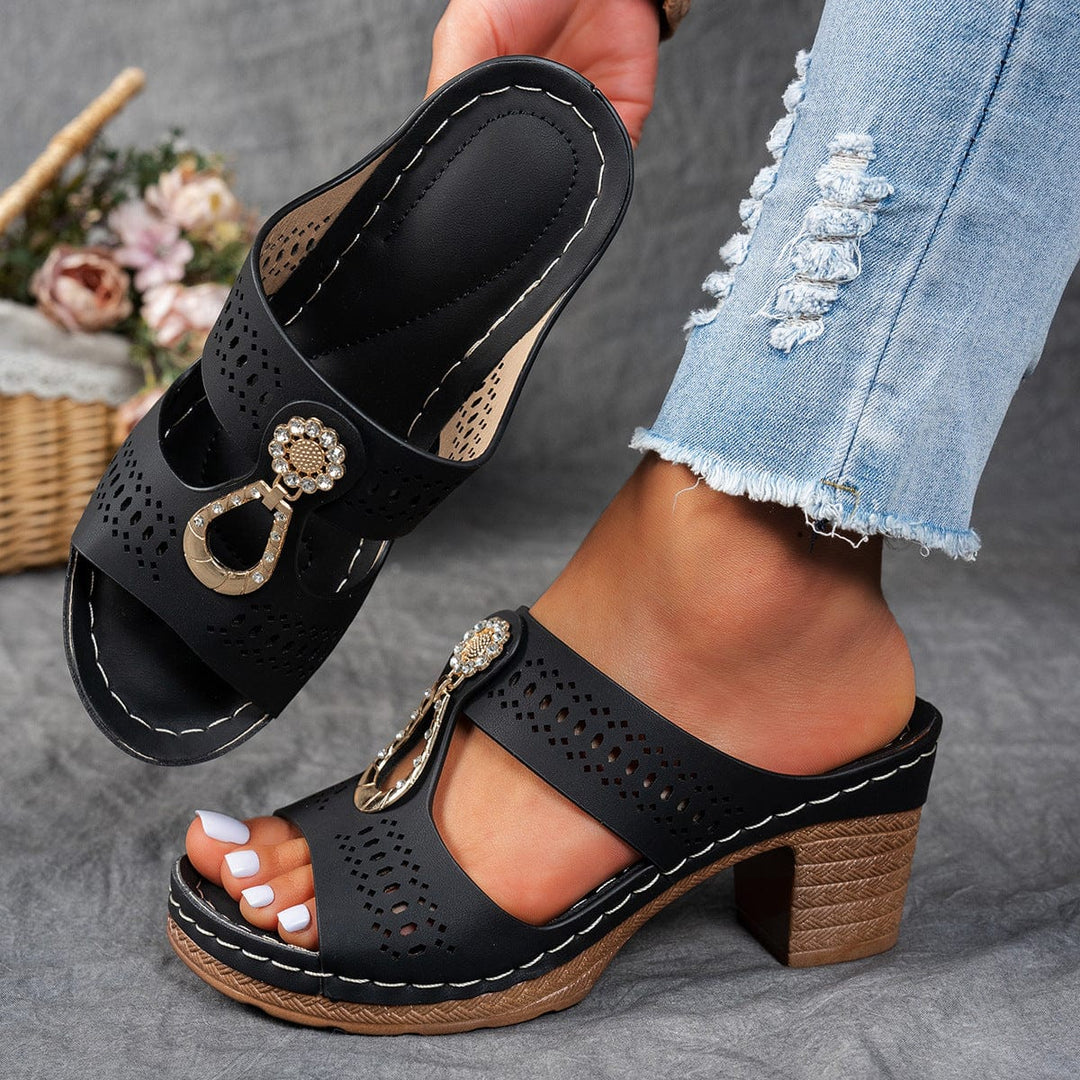 Orthopädische Sandalen mit Strass-Absatz (2 kaufen, KOSTENLOSER VERSAND)