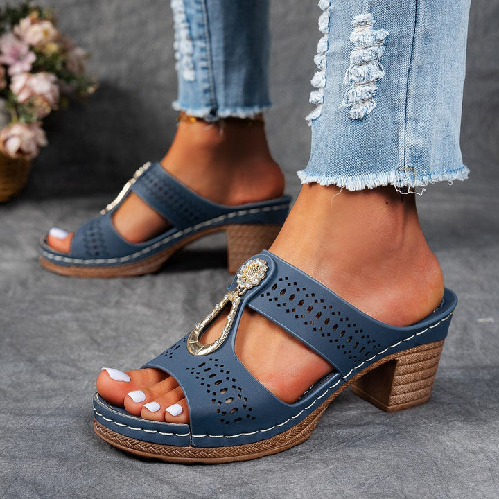 Orthopädische Sandalen mit Strass-Absatz (2 kaufen, KOSTENLOSER VERSAND)