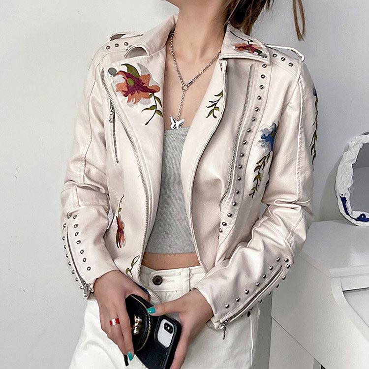 Ella - Veste en Cuir Florale