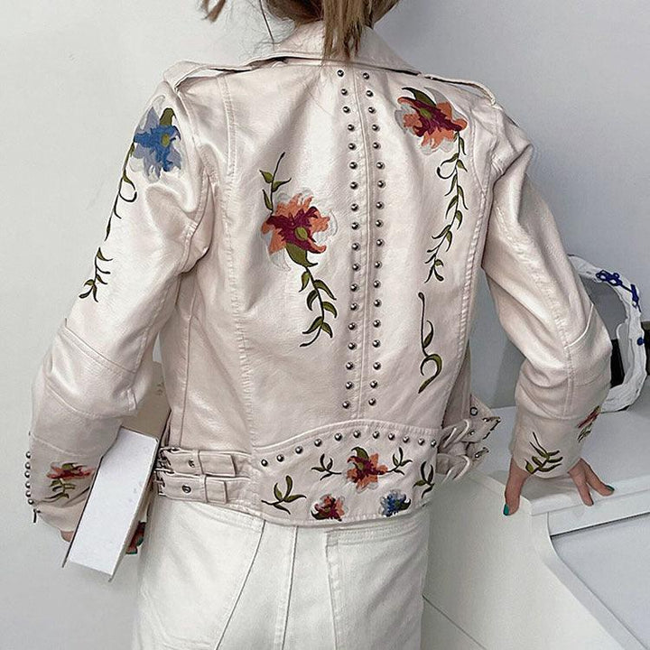Ella - Veste en Cuir Florale