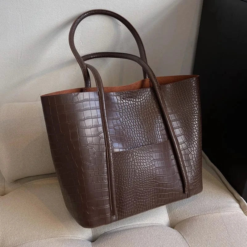 Betina - Croc Leather Shoulder Bag