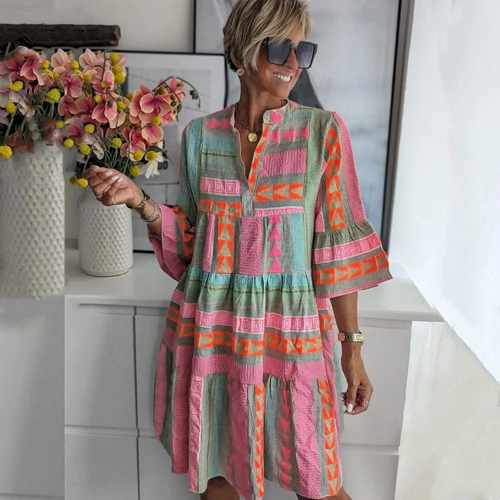 Juliane – Boho-Stufen-Swingkleid