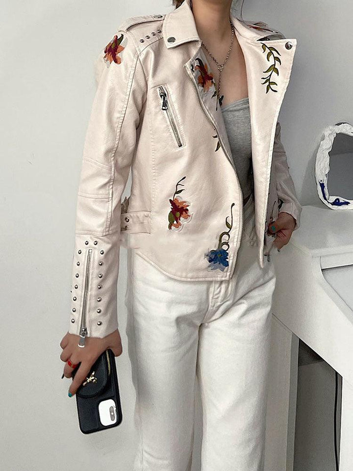 Ella - Veste en Cuir Florale