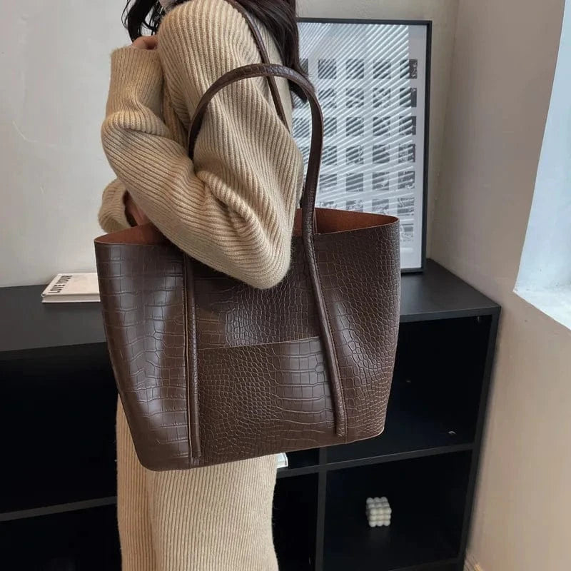Betina - Croc Leather Shoulder Bag