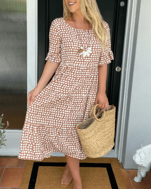 Zora Short-Sleeve Midi Dress