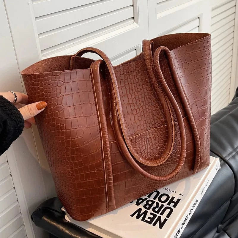 Betina - Croc Leather Shoulder Bag