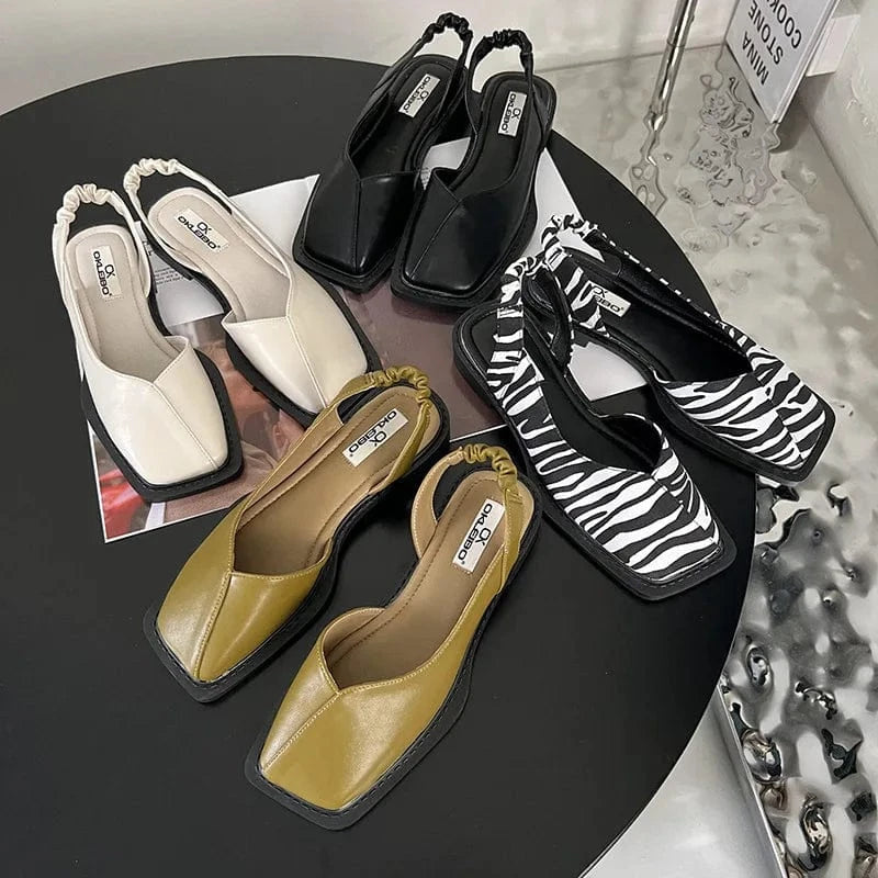 Lidia™ | Sandali Slingback a Punta Squadrata
