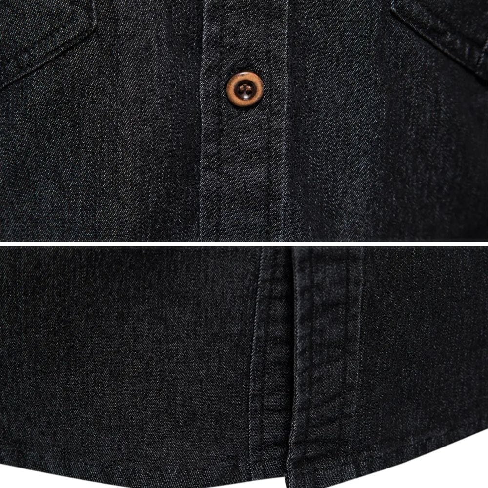 AdaptiveFit Cotton Denim Shirt: Tailored For Men