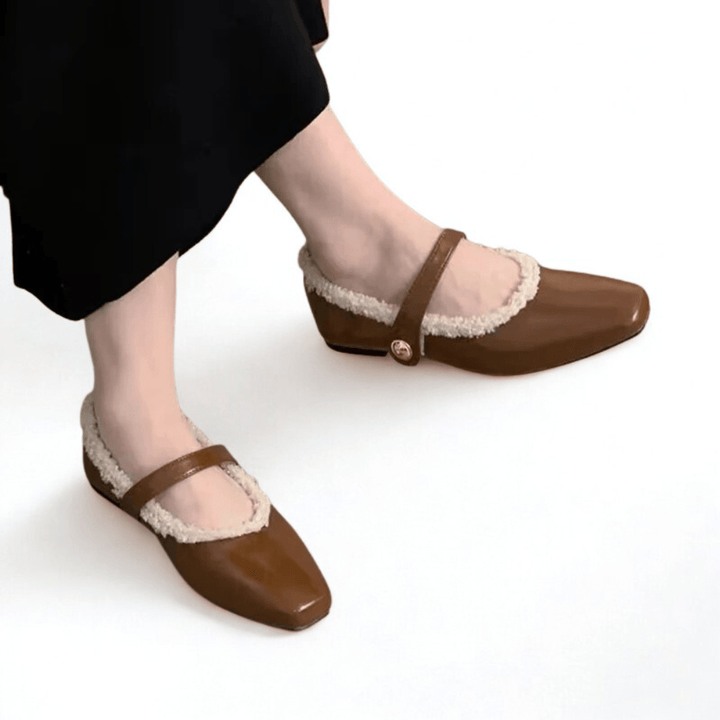 Vionna Fleece Strap Shoes