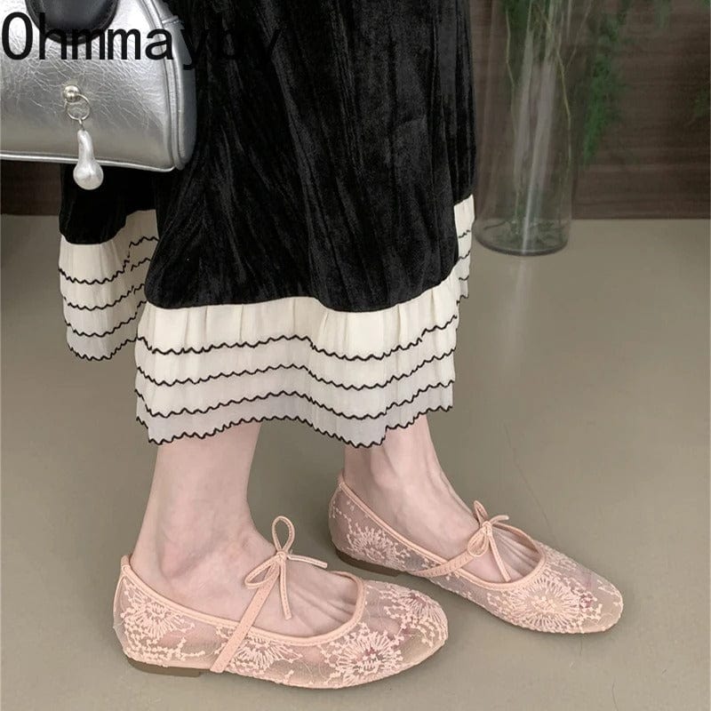 Vionna Lace Bow Flats