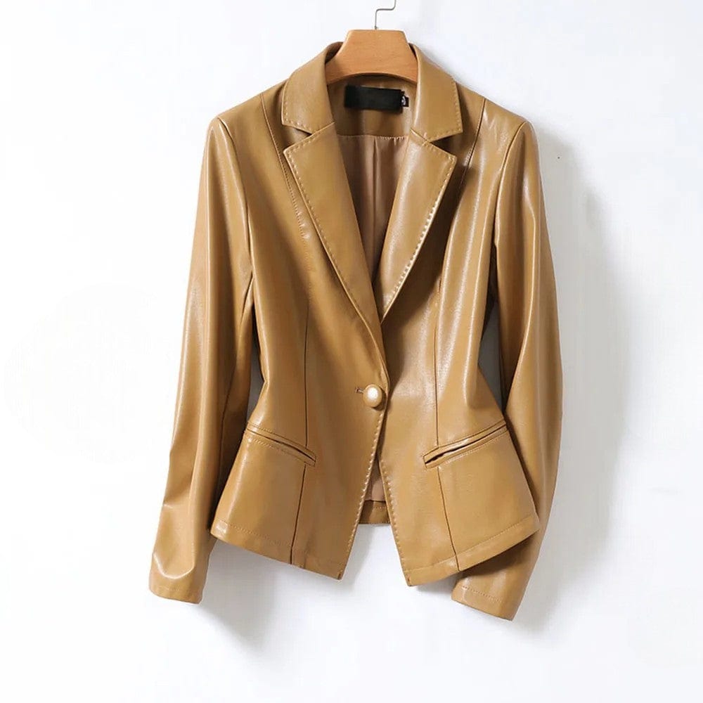 Vera Lambskin Leather Blazer