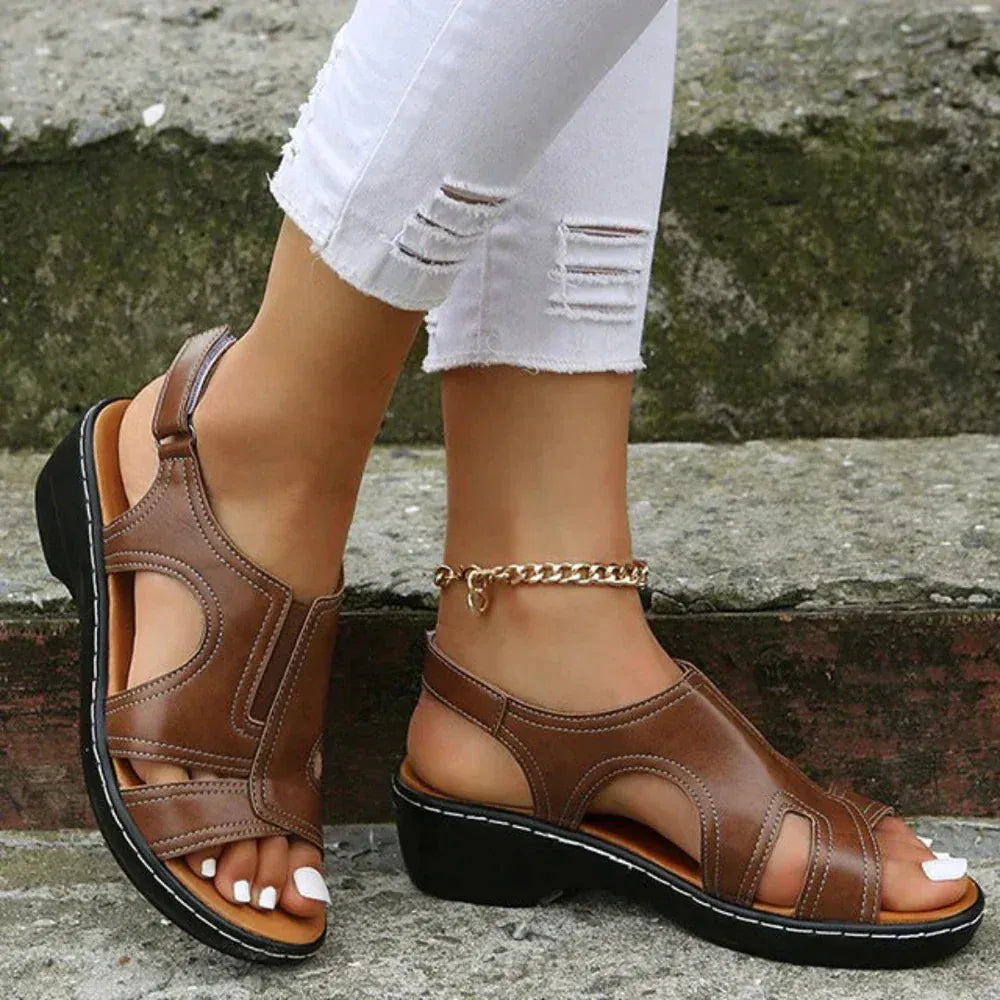 PREMIUM™ ORTHOPEDIC LEATHER WEDGE SANDALS