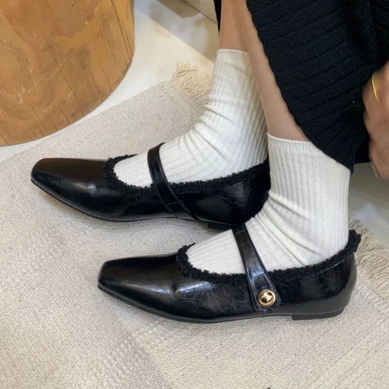 Vionna Fleece Strap Shoes