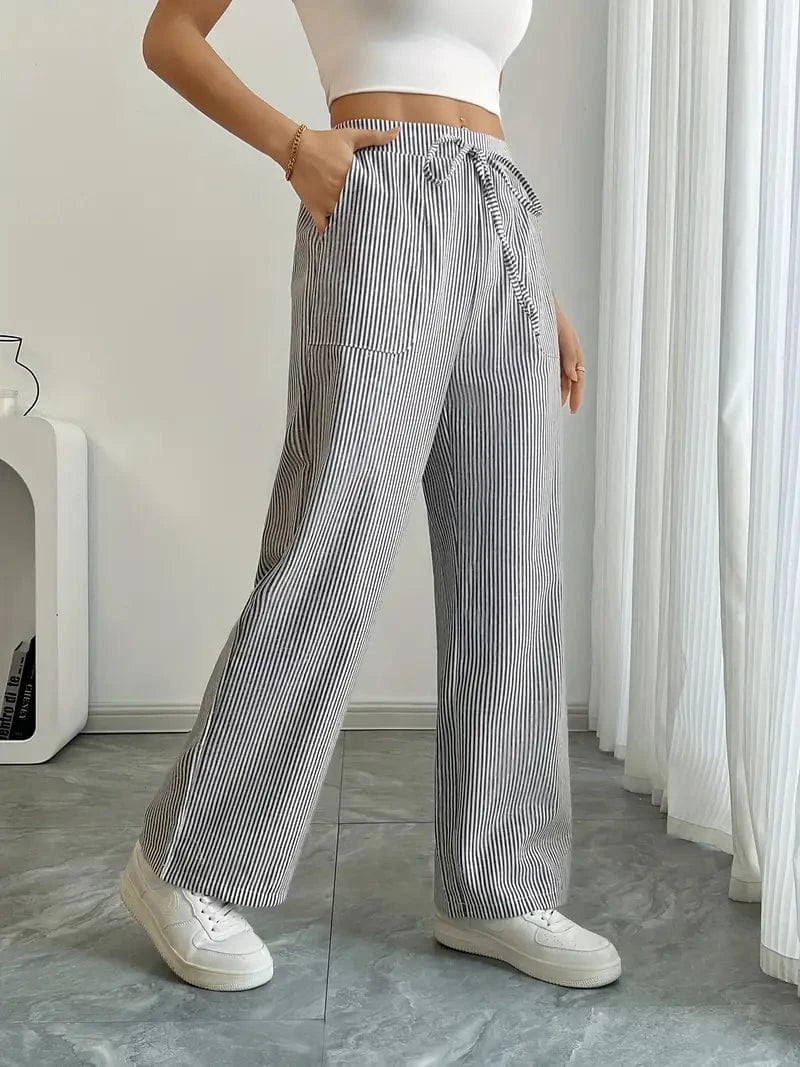 Alina - Pantalón Elegante A Rayas Con Bolsillos