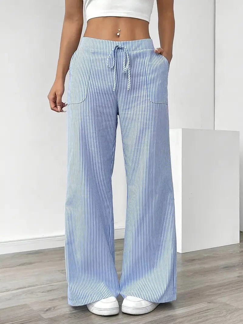 Alina - Pantalón Elegante A Rayas Con Bolsillos