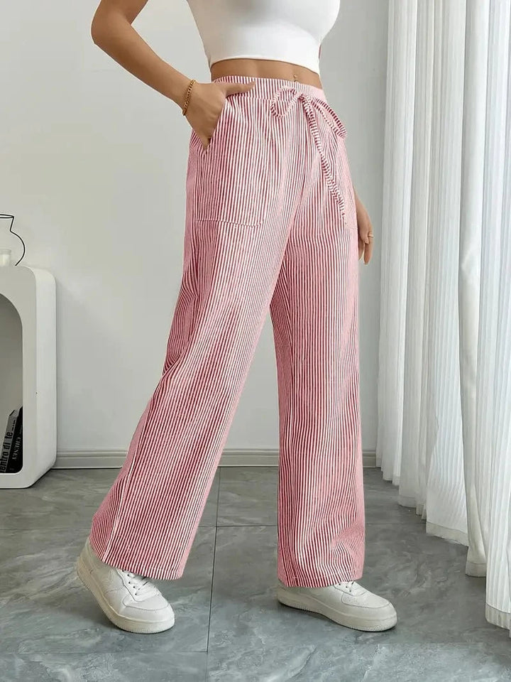 Alina - Pantalón Elegante A Rayas Con Bolsillos