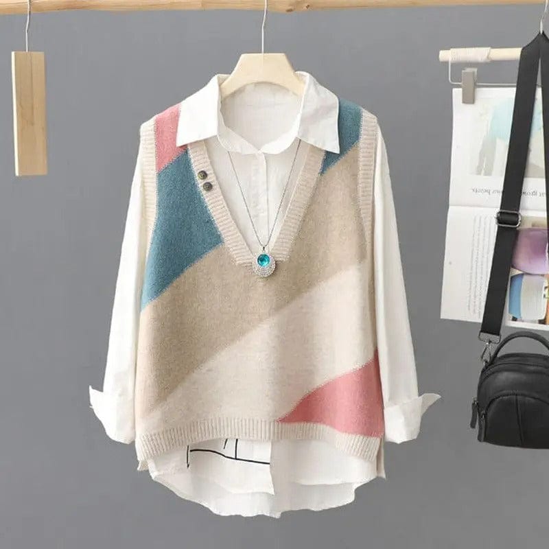 Eliana Color-Block Sweater Vest