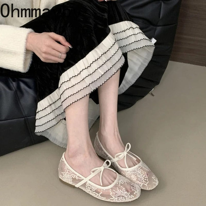 Vionna Lace Bow Flats
