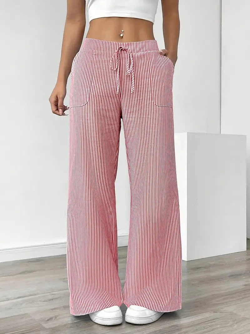 Alina - Pantalón Elegante A Rayas Con Bolsillos