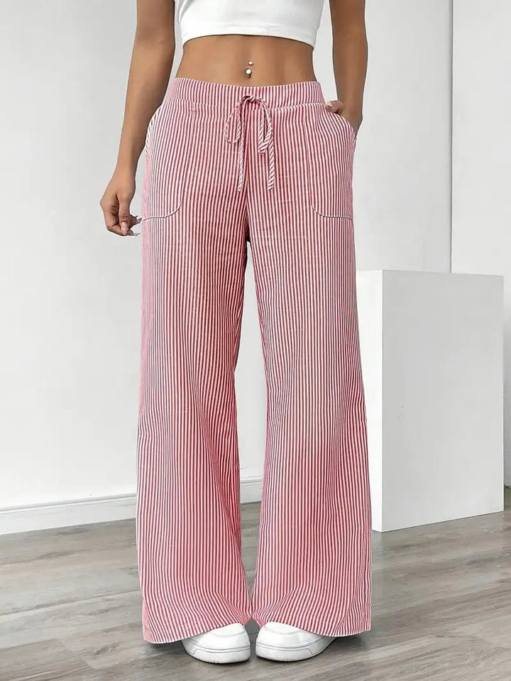 Alina - Pantalón Elegante A Rayas Con Bolsillos