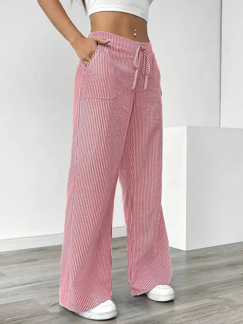 Alina - Pantalón Elegante A Rayas Con Bolsillos