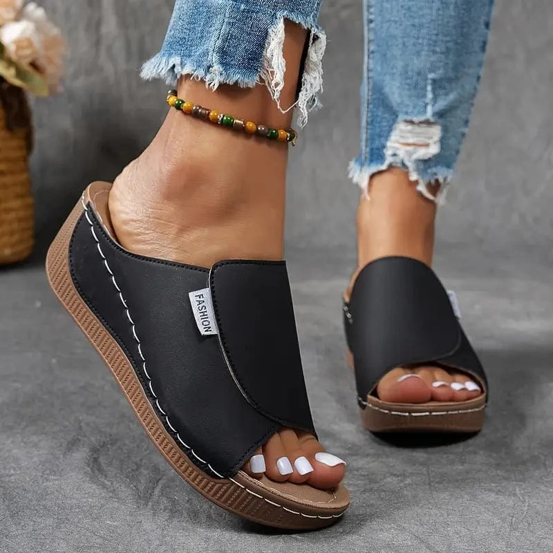 Bequeme Bogenunterstützungsrutschen - Feste Sandalen von Frauen - atmungsaktiv