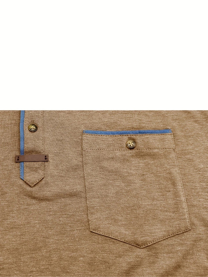 Saxon - Elegante Maglietta Girocollo Con Taschino