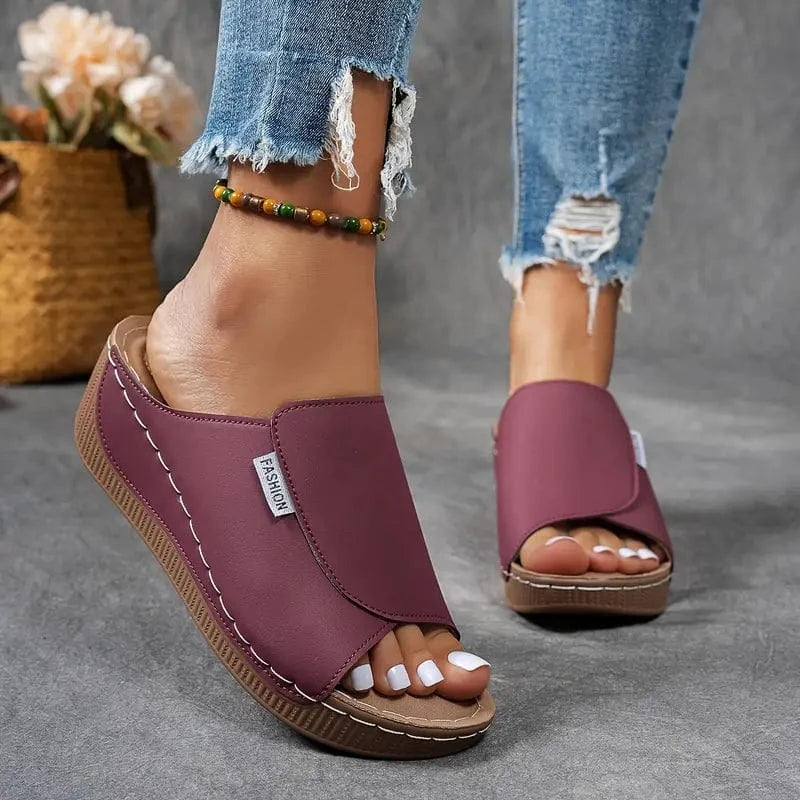 Bequeme Bogenunterstützungsrutschen - Feste Sandalen von Frauen - atmungsaktiv