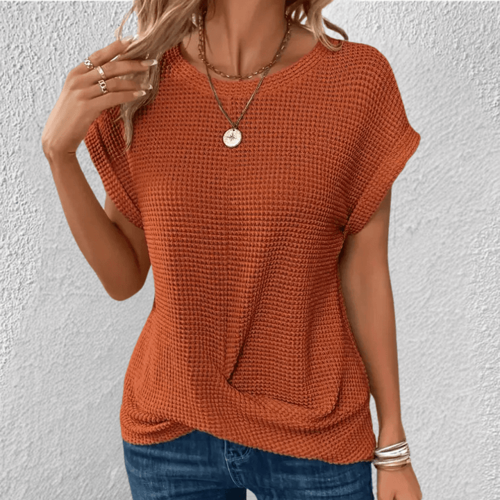 Luna - Tummy Tucking Waffle-knit top