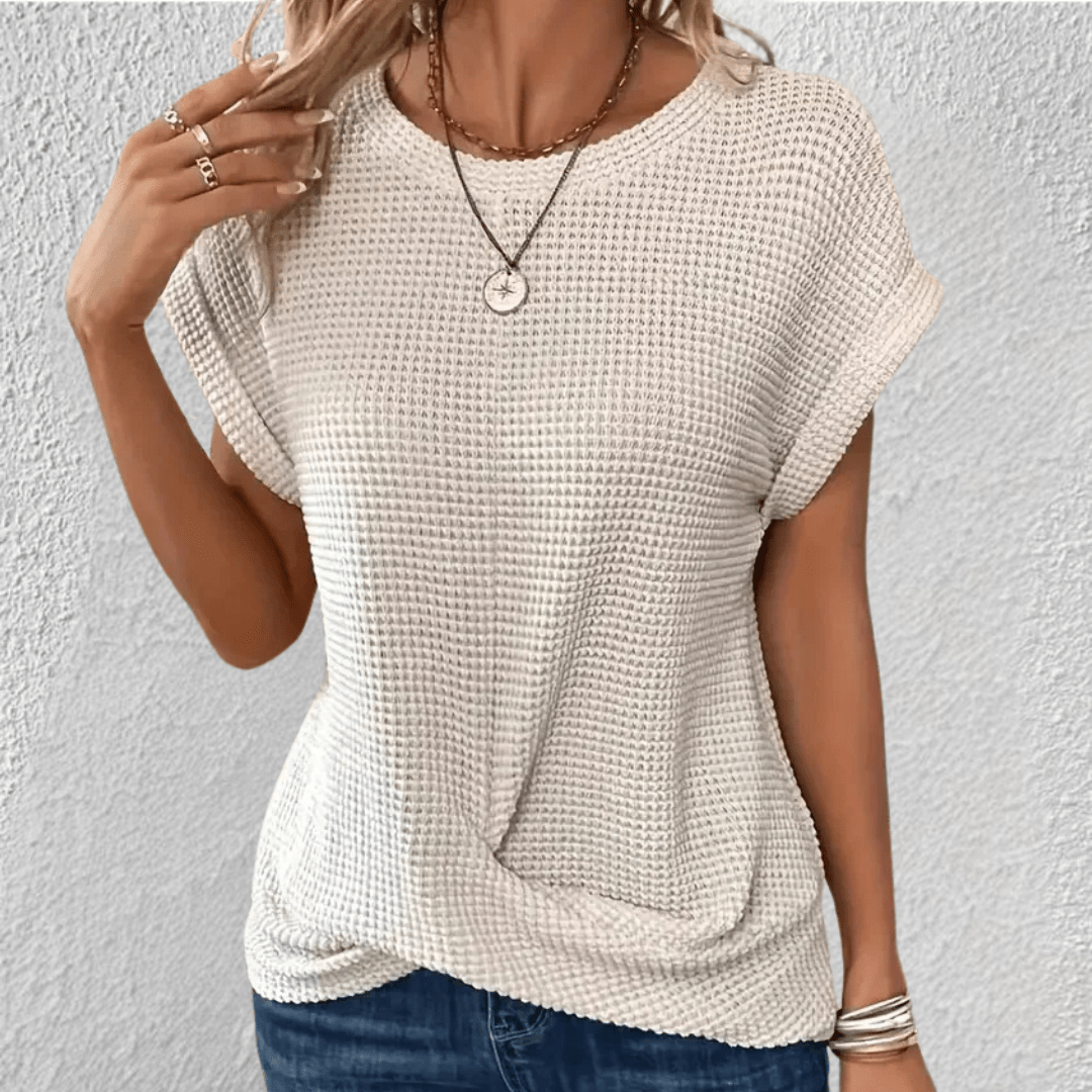 Luna - Tummy Tucking Waffle-knit top