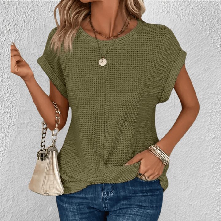 Luna - Tummy Tucking Waffle-knit top