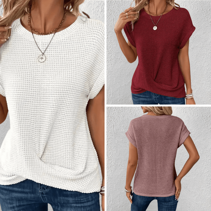Luna - Tummy Tucking Waffle-knit top