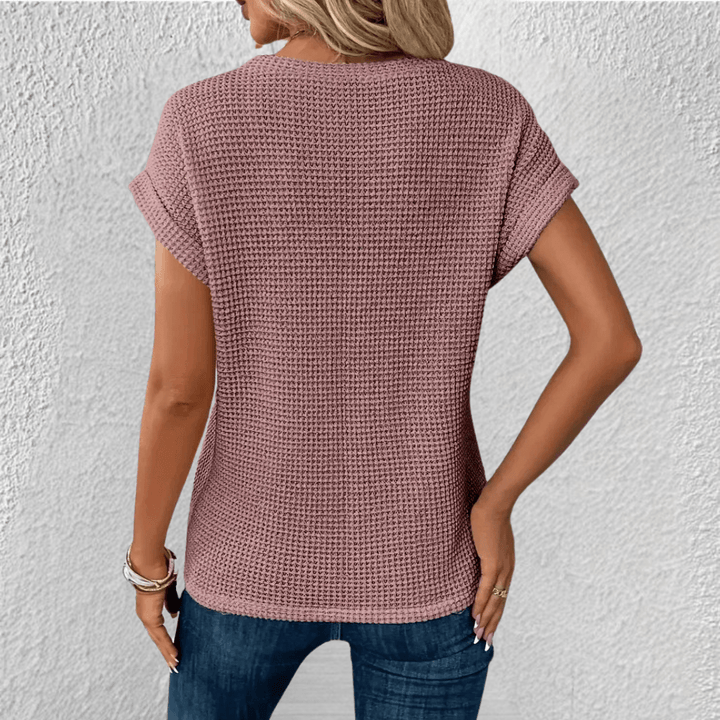 Luna - Tummy Tucking Waffle-knit top