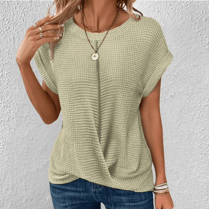 Luna - Tummy Tucking Waffle-knit top